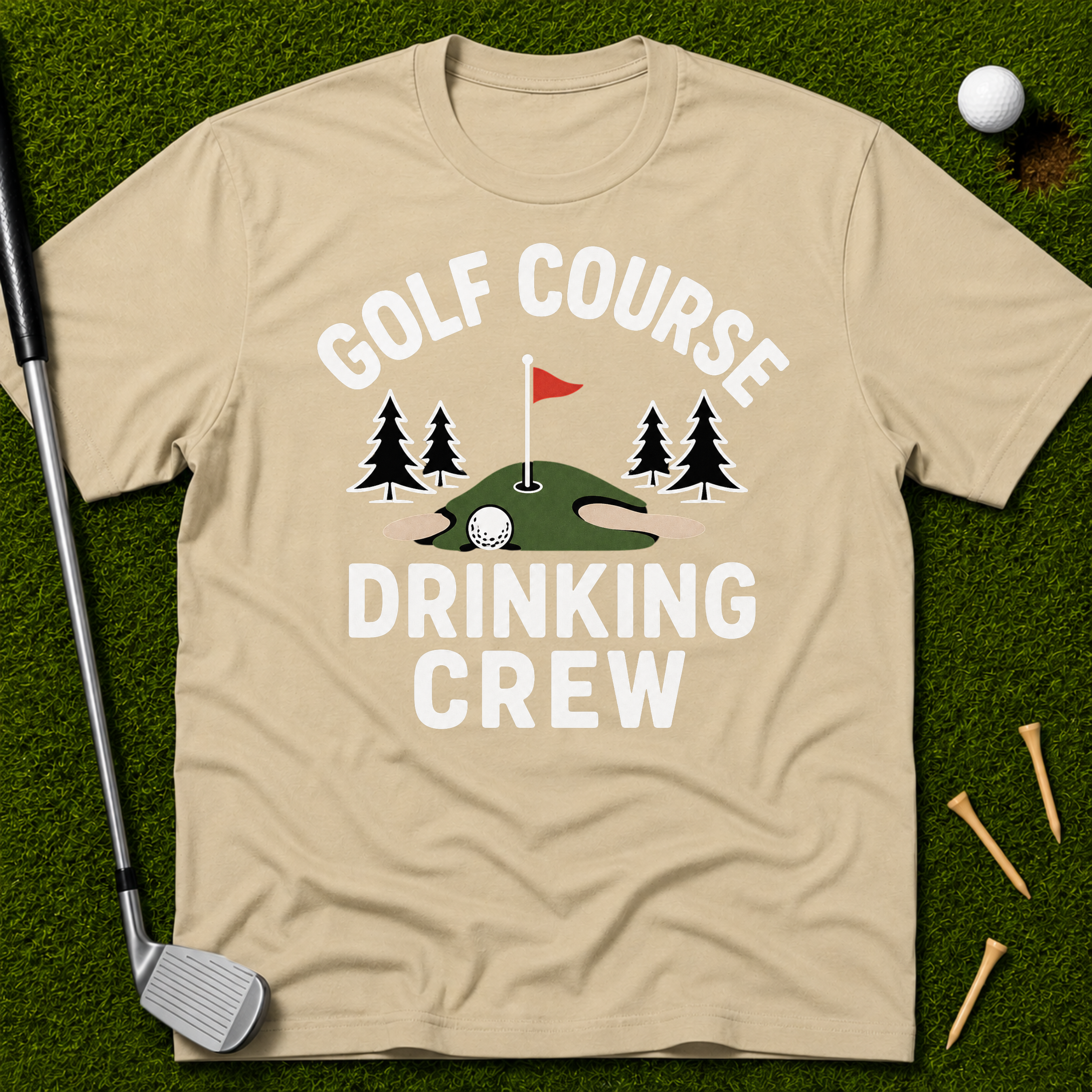 Golf Course Drinking Crew T-Shirt