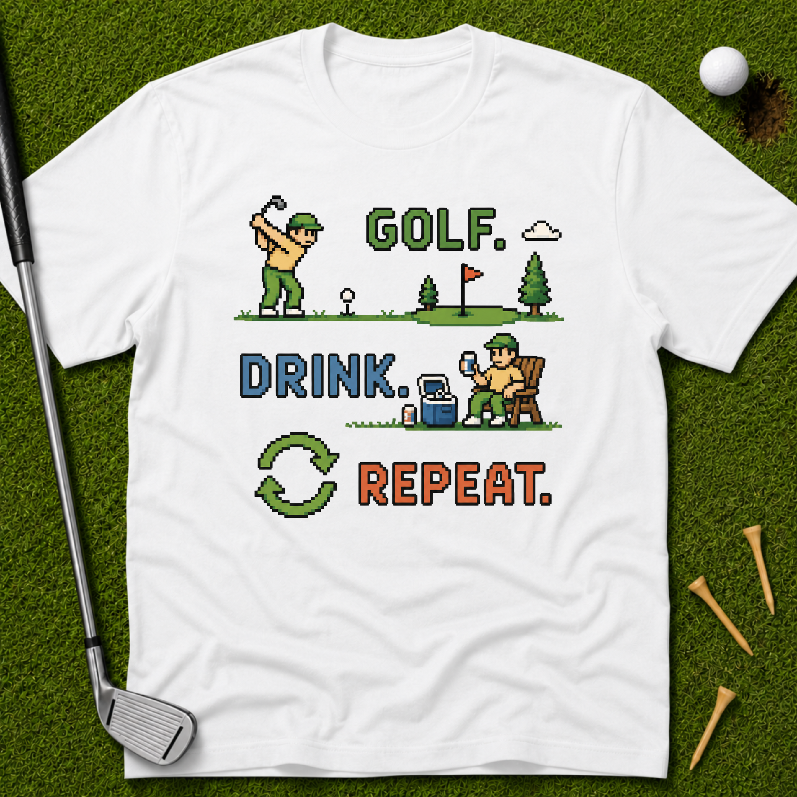 Golf. Drink. Repeat. in 16 Bit T-Shirt