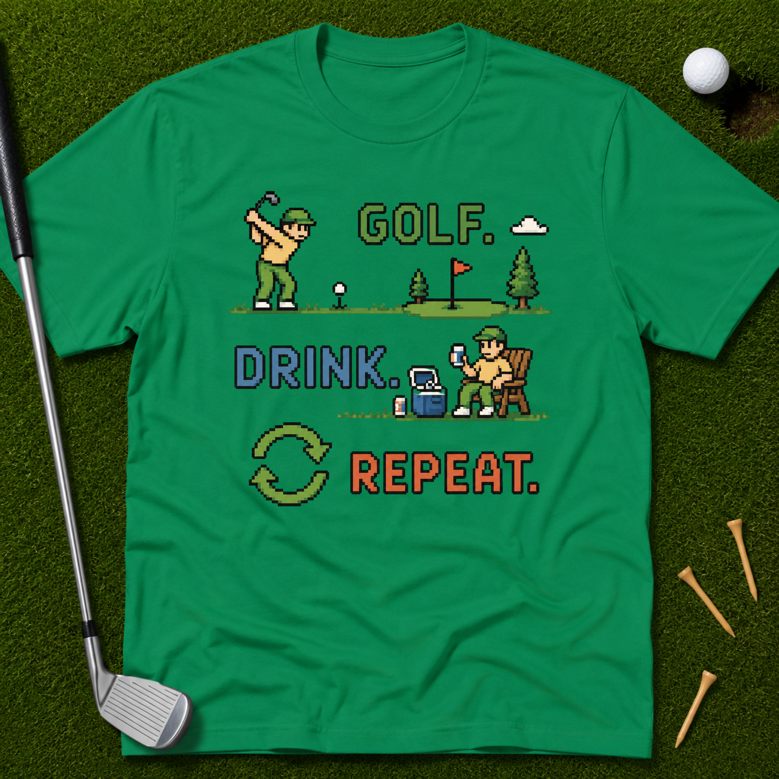 Golf. Drink. Repeat. in 16 Bit T-Shirt