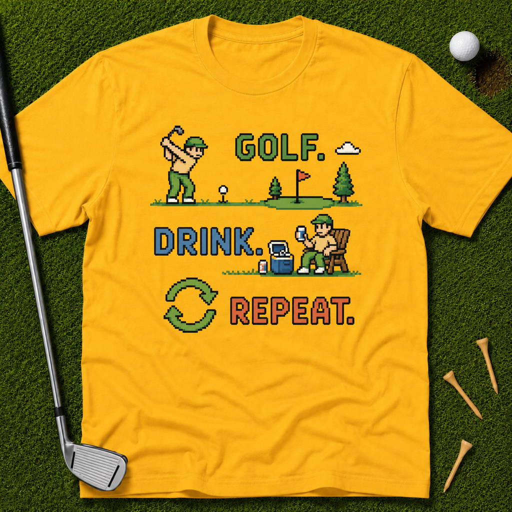 Golf. Drink. Repeat. in 16 Bit T-Shirt