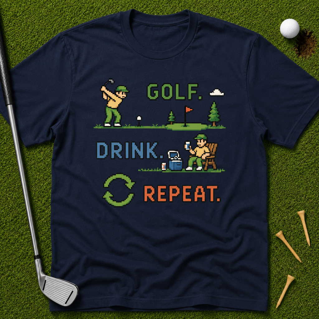 Golf. Drink. Repeat. in 16 Bit T-Shirt