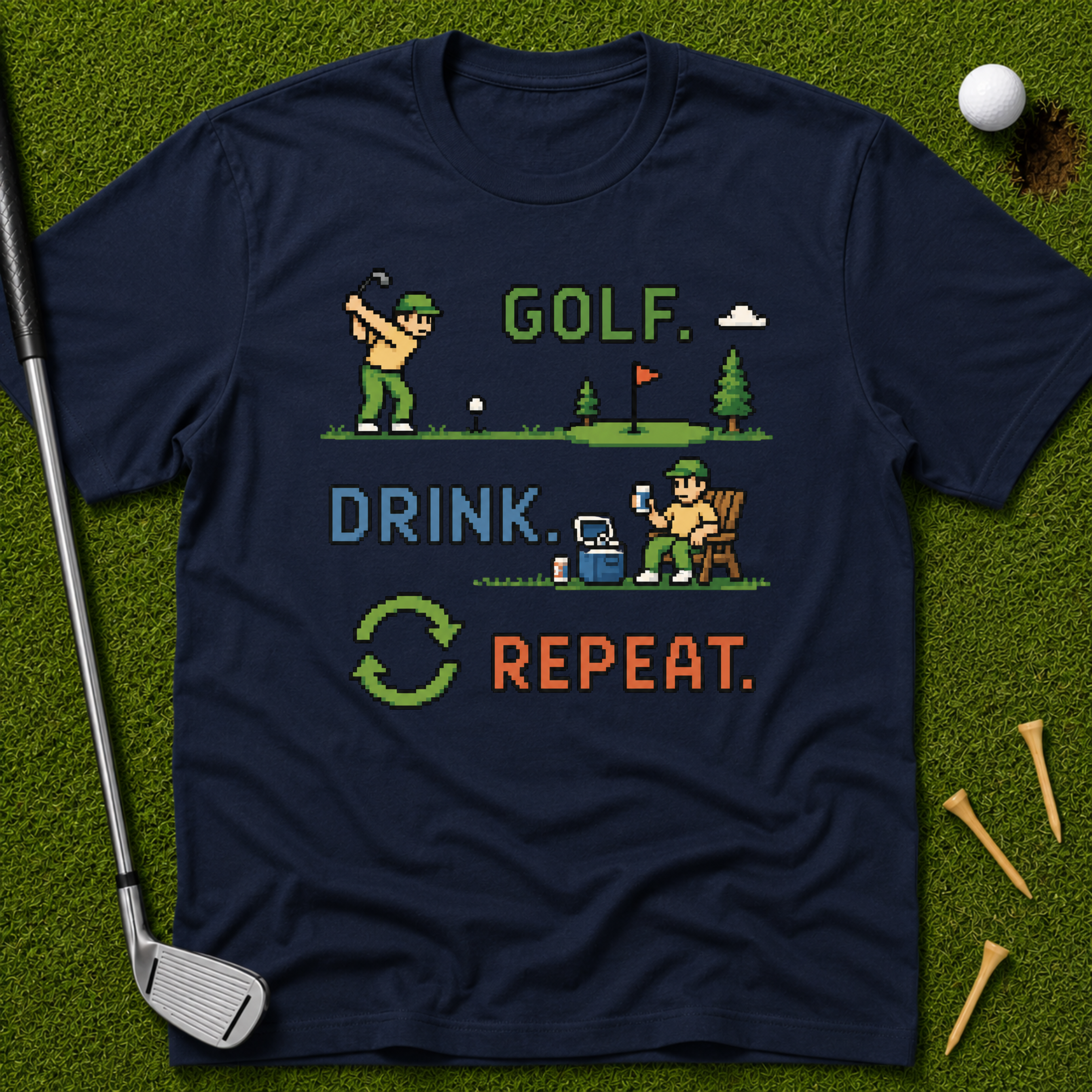 Golf. Drink. Repeat. in 16 Bit T-Shirt