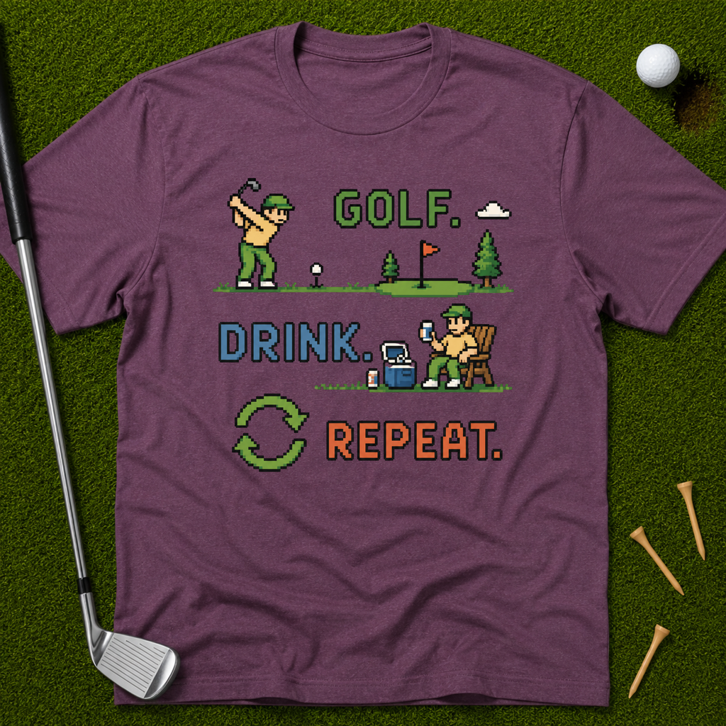 Golf. Drink. Repeat. in 16 Bit T-Shirt
