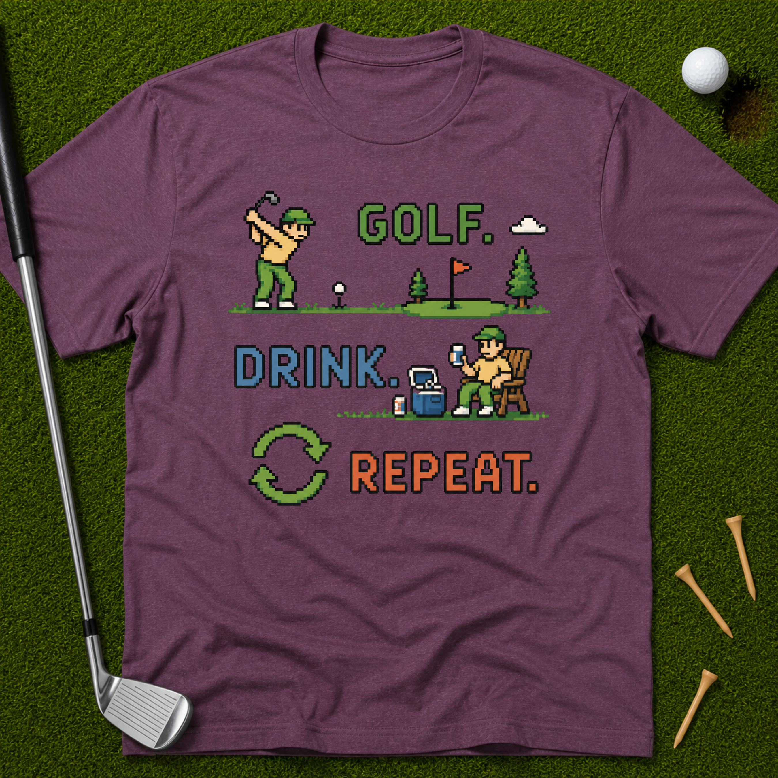 Golf. Drink. Repeat. in 16 Bit T-Shirt
