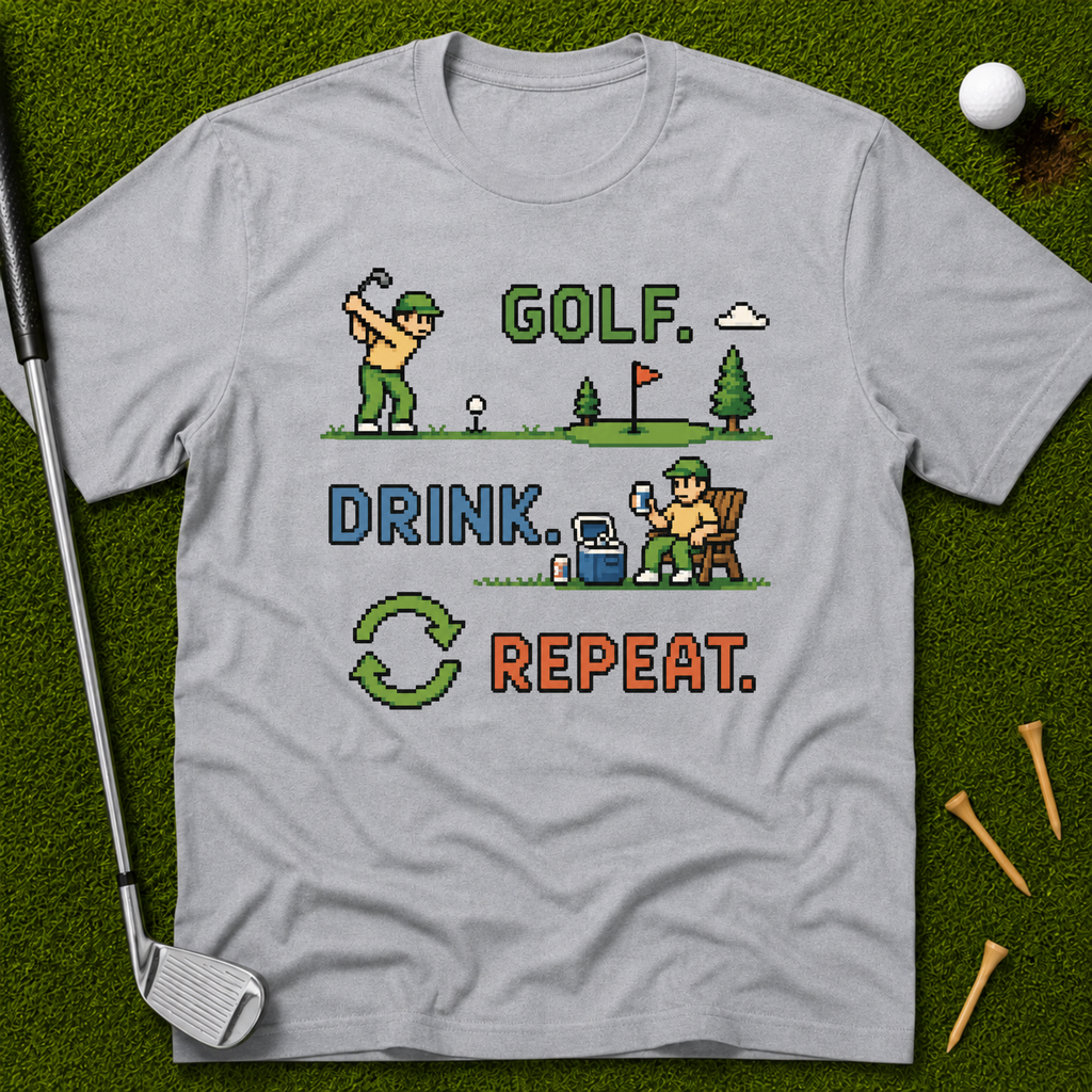 Golf. Drink. Repeat. in 16 Bit T-Shirt