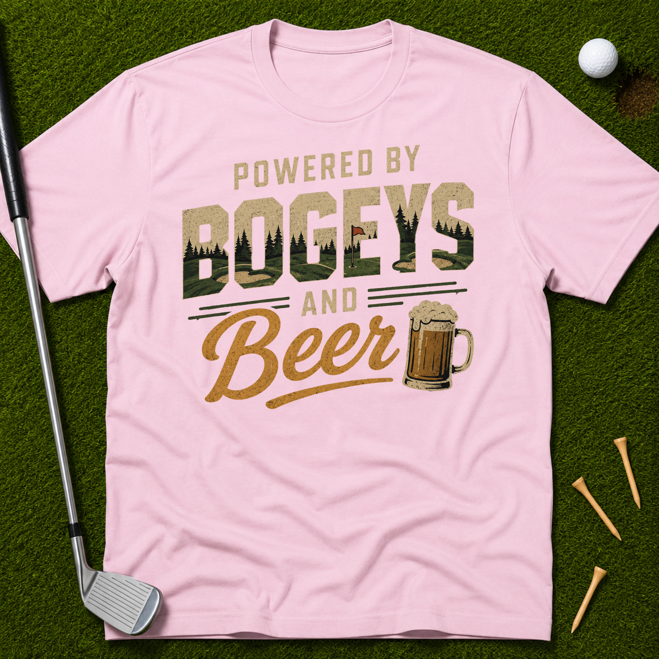 Powered By Bogeys And Beer T-Shirt
