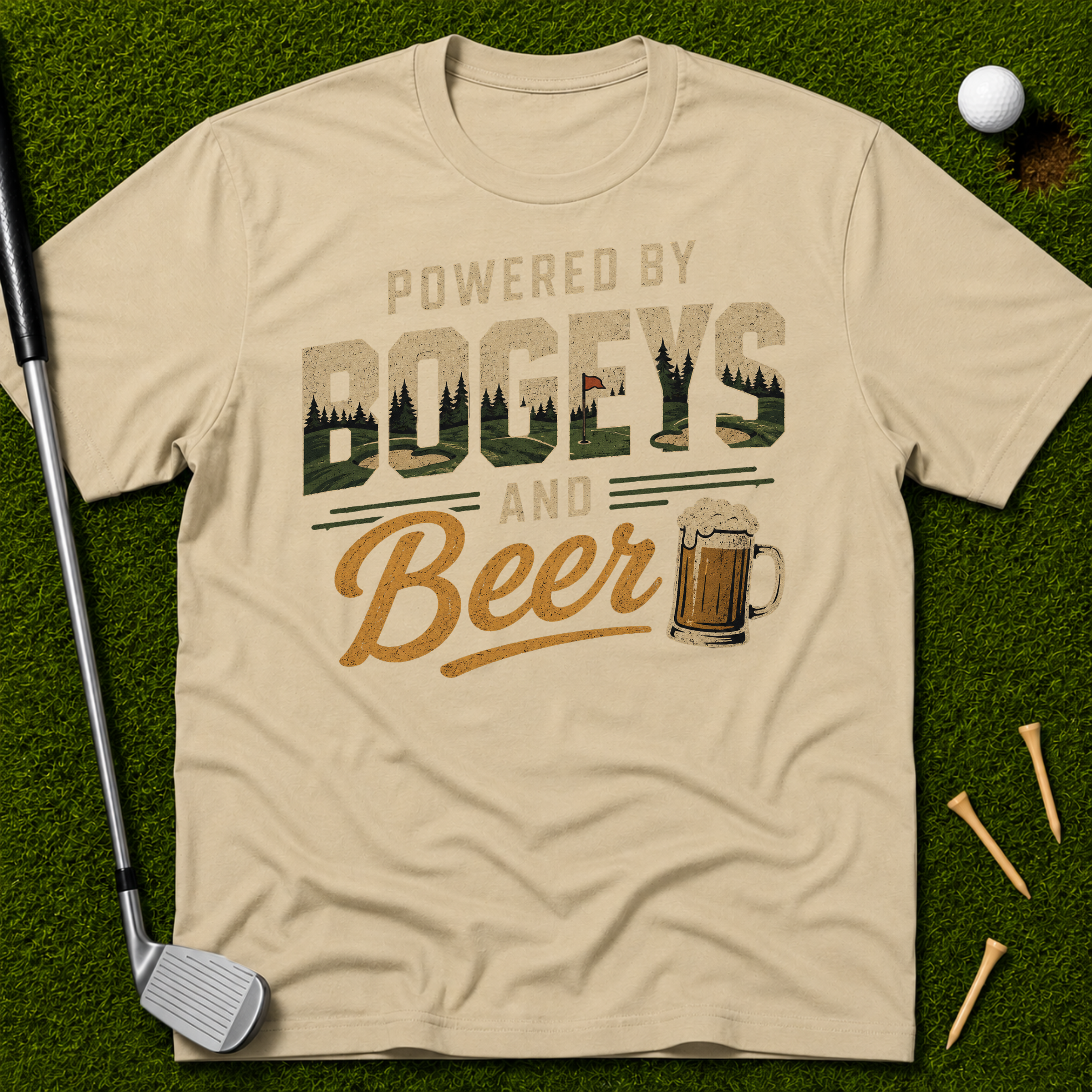 Powered By Bogeys And Beer T-Shirt