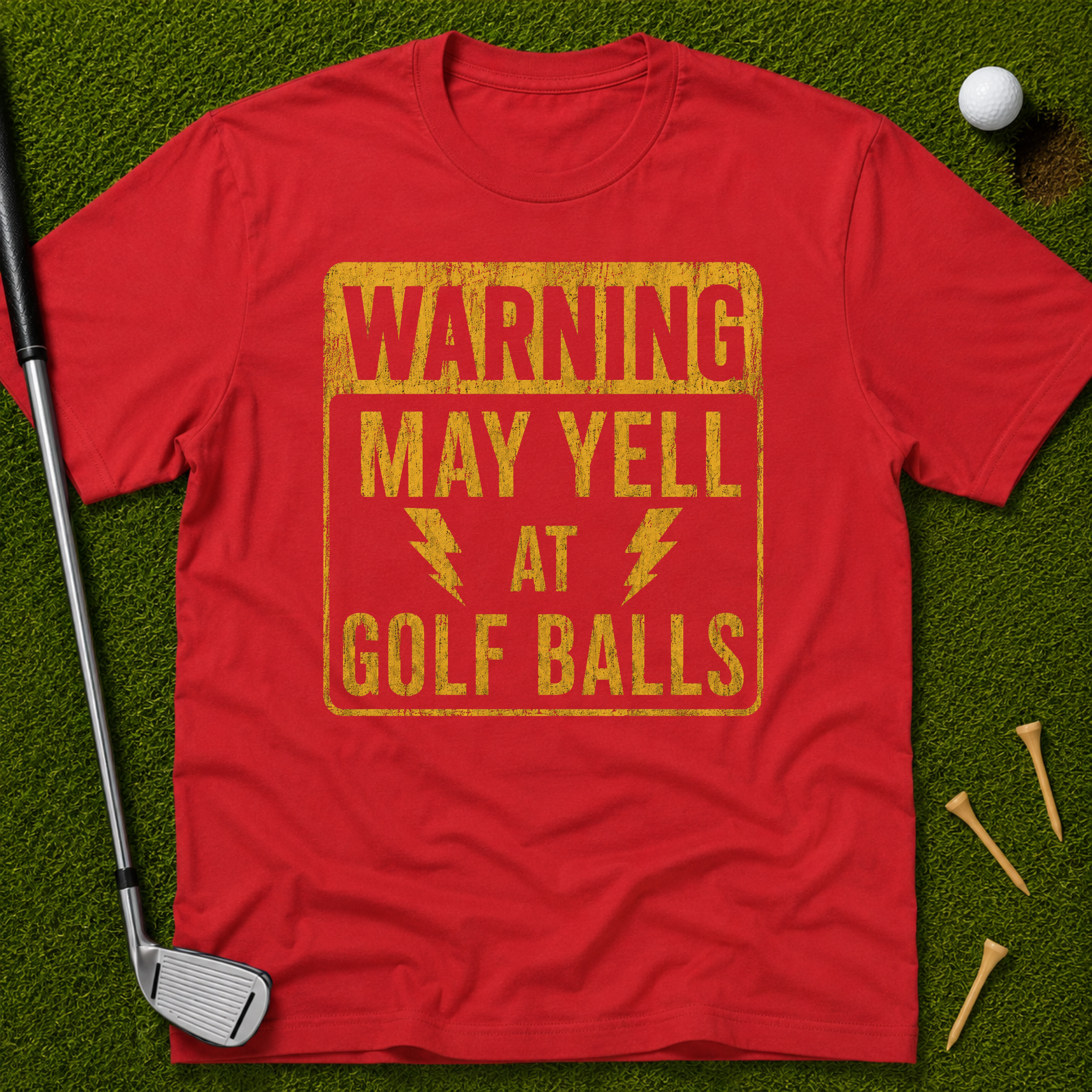 Warning: May Yell At Golf Balls T-Shirt