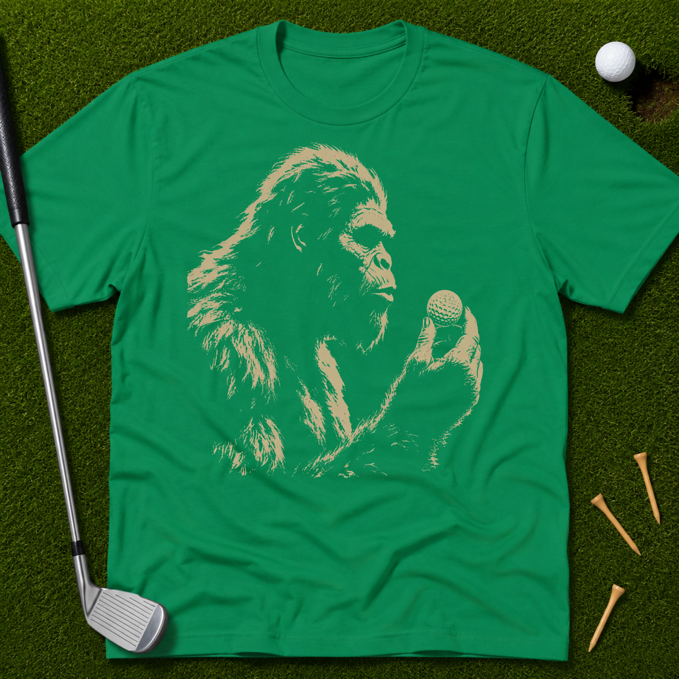 Bigfoot Holding A Golf Ball T-Shirt