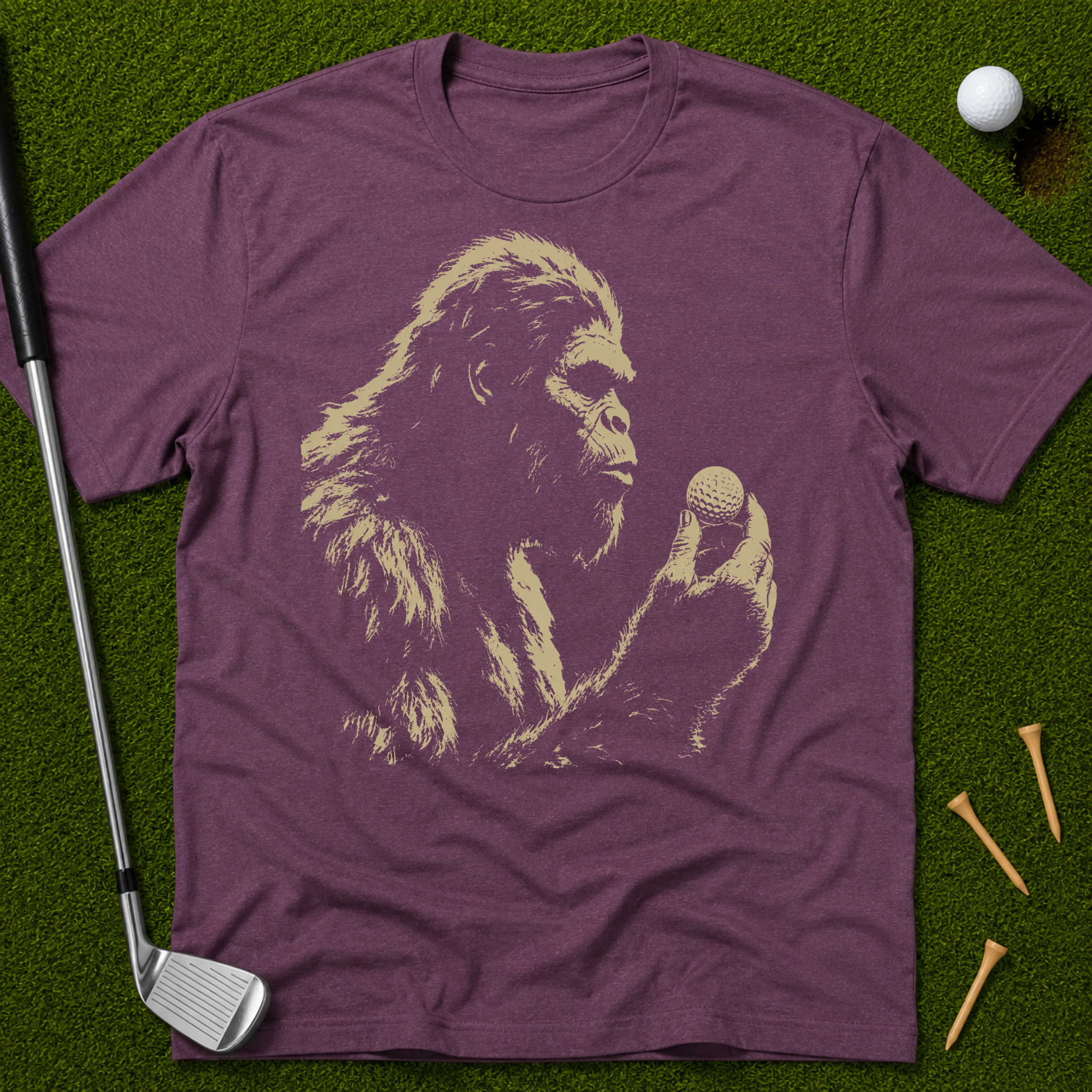 Bigfoot Holding A Golf Ball T-Shirt