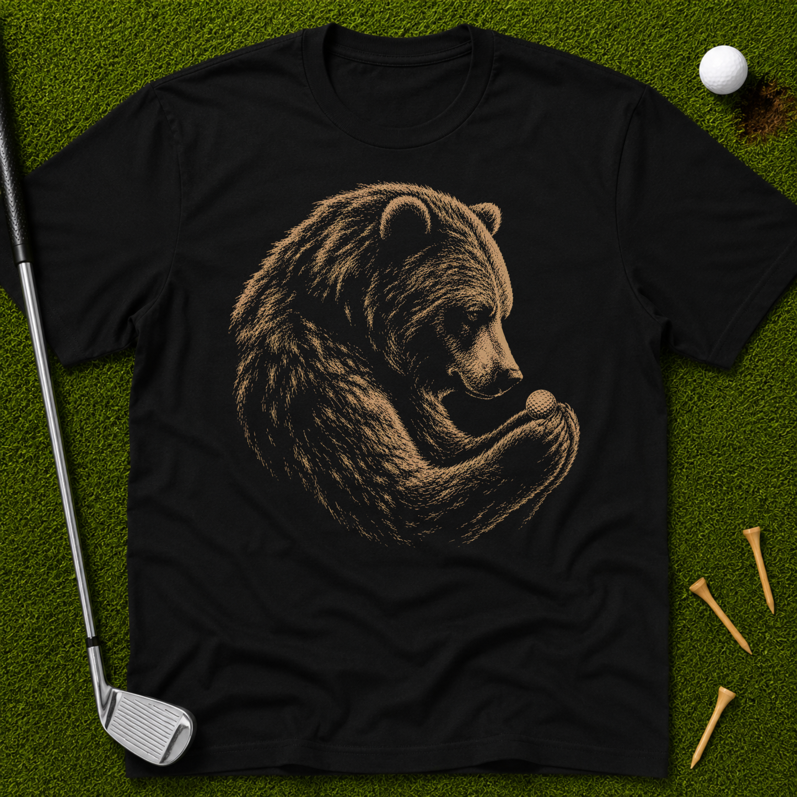 Bear Holding A Golf Ball T-Shirt