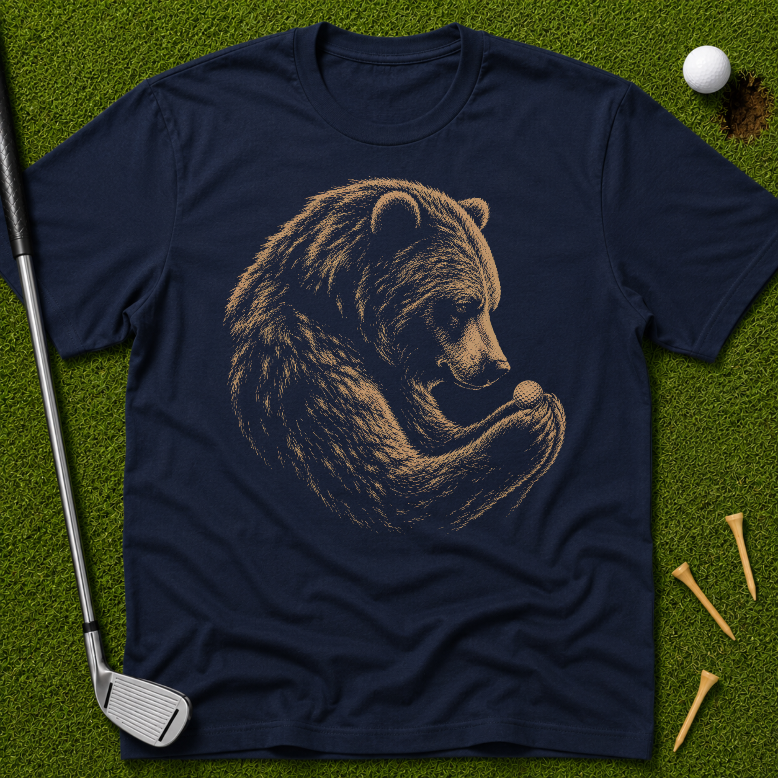 Bear Holding A Golf Ball T-Shirt