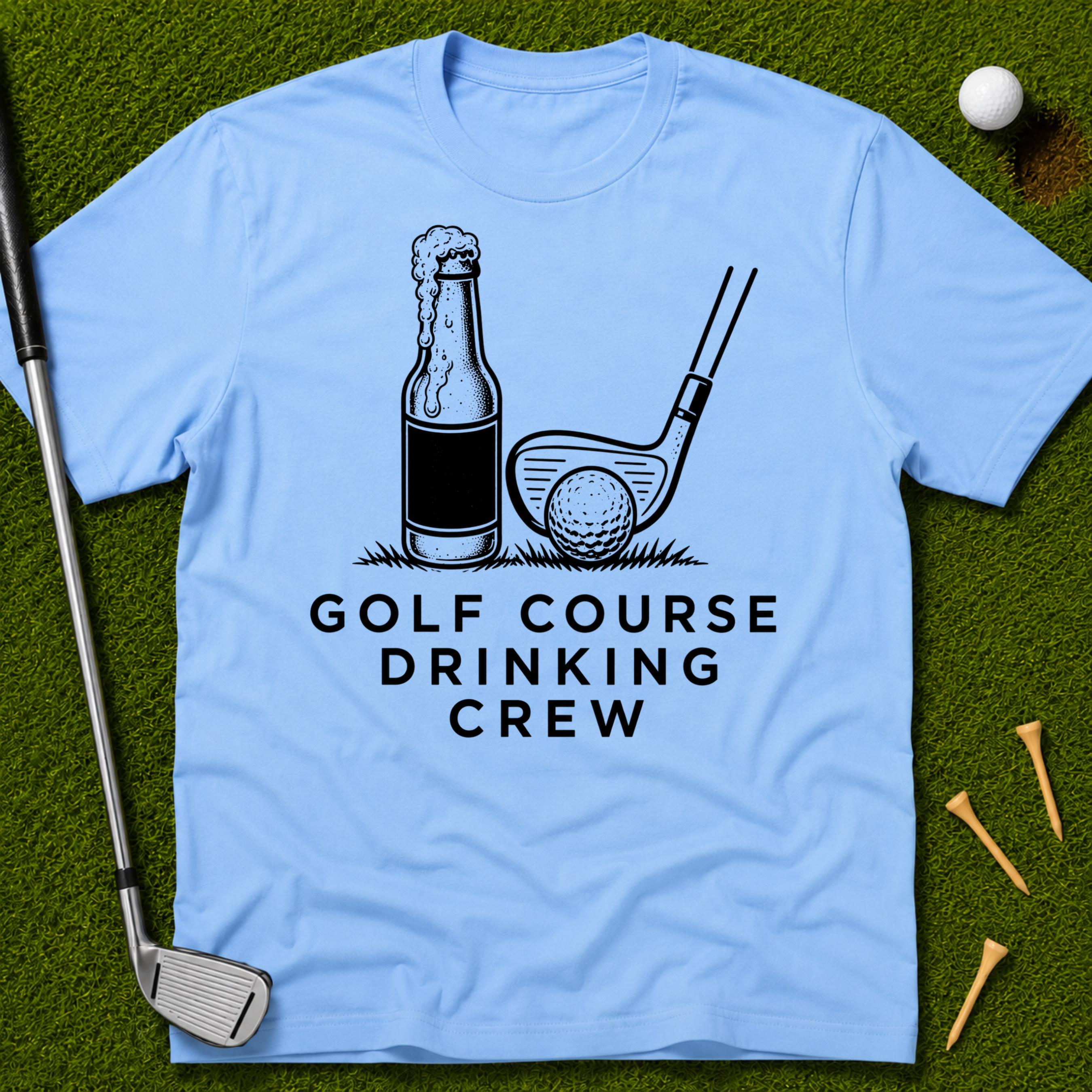 Golf Course Drinking Crew T-Shirt