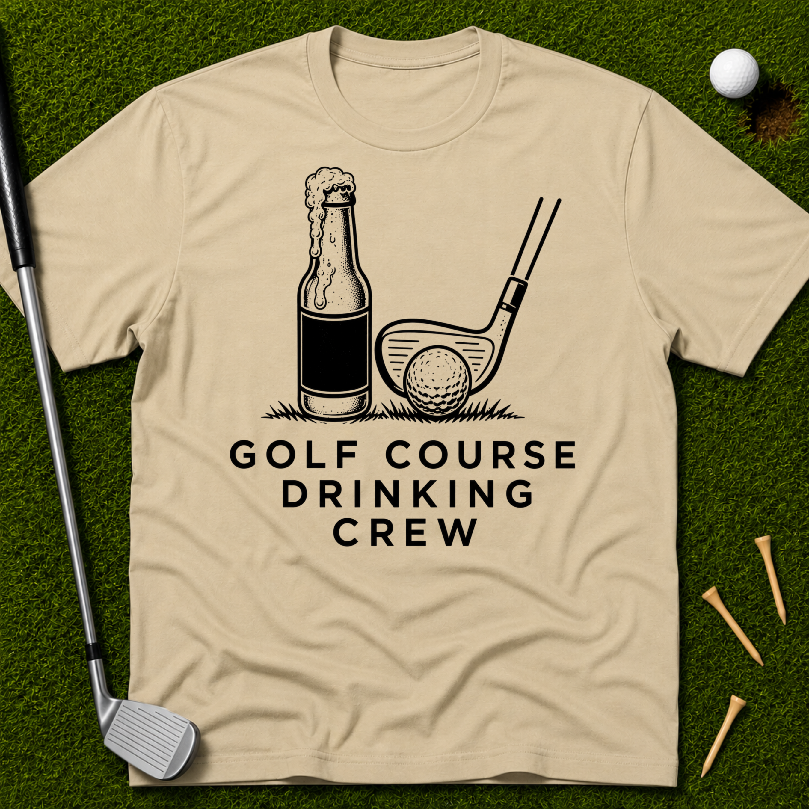 Golf Course Drinking Crew T-Shirt