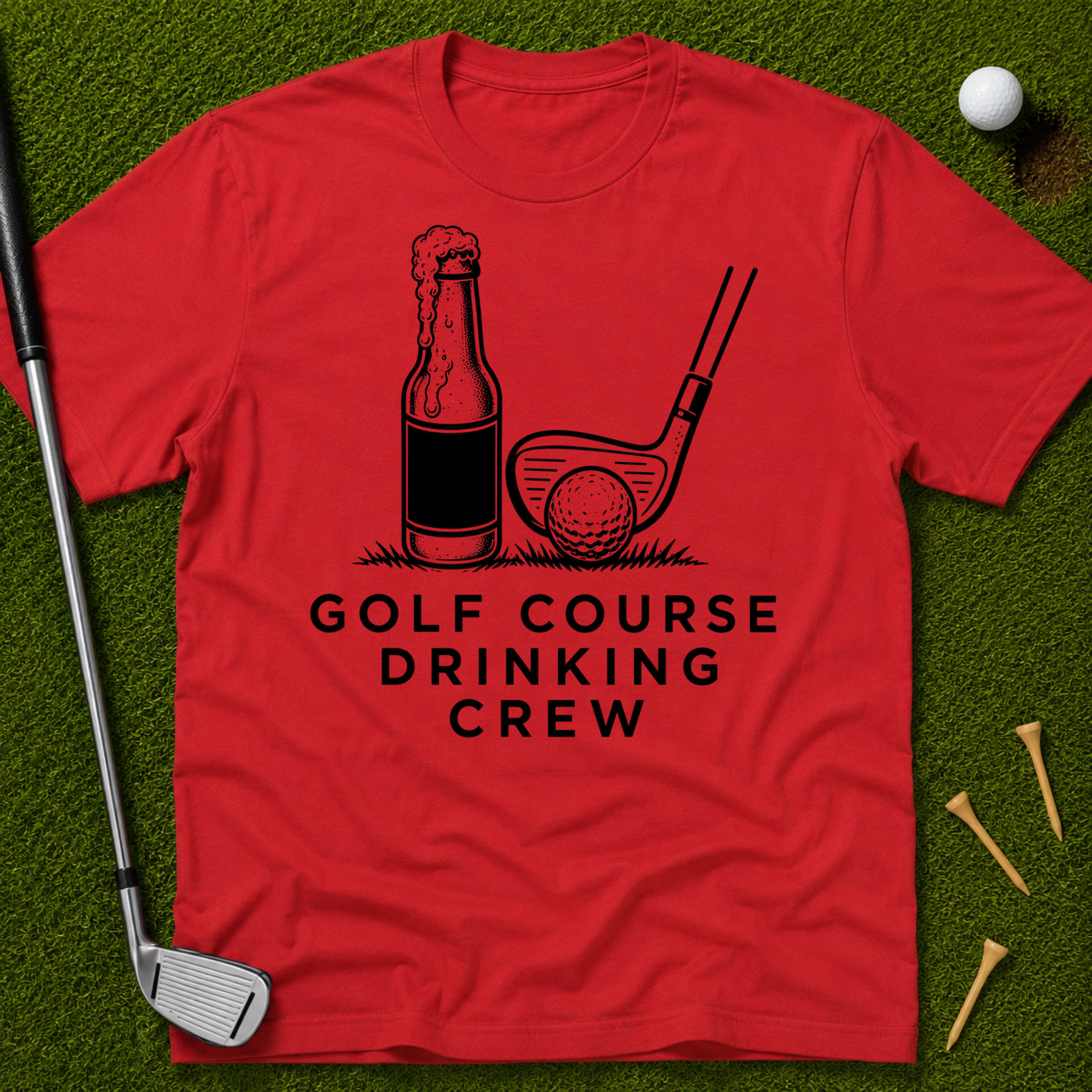 Golf Course Drinking Crew T-Shirt