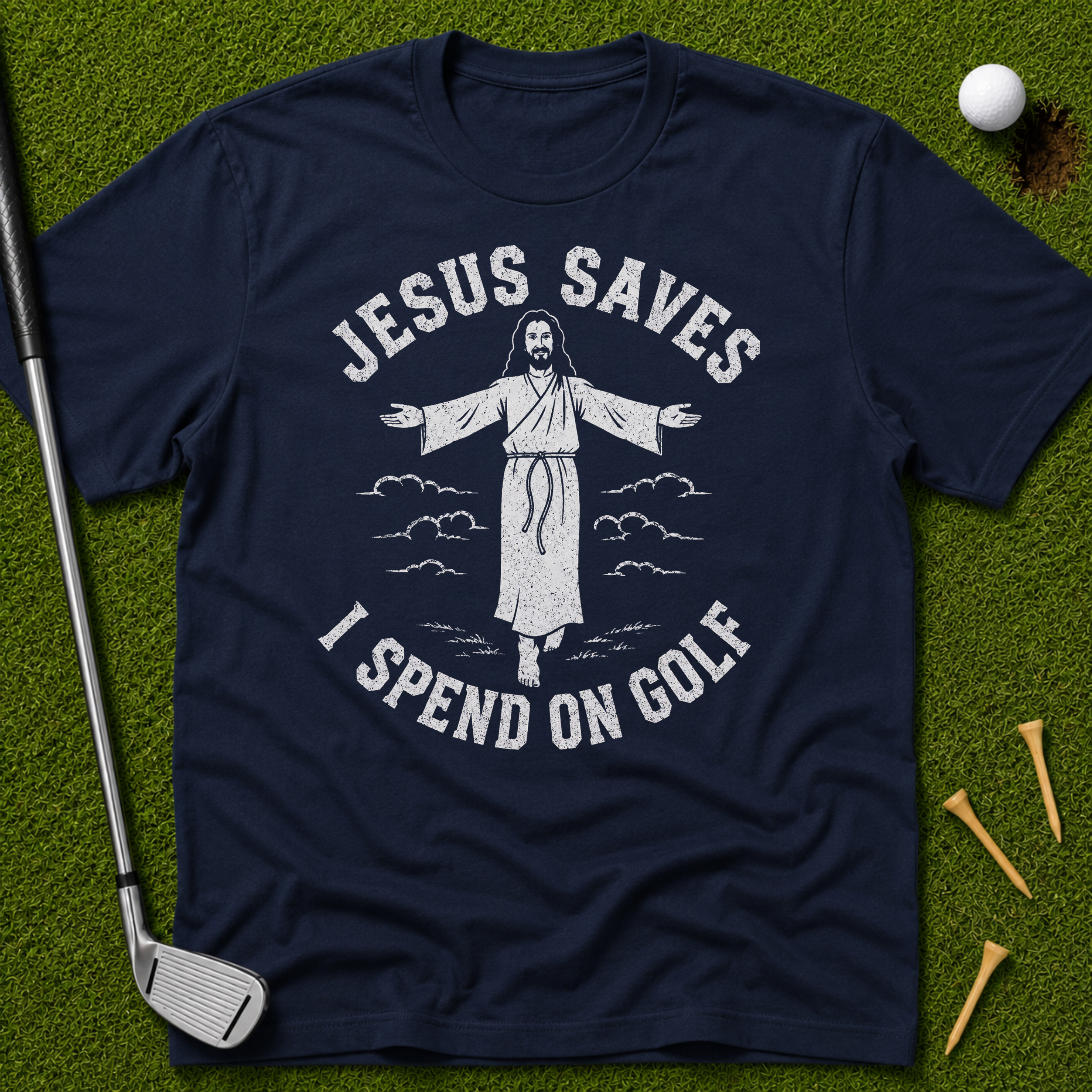 Jesus Saves I Spend On Golf T-Shirt