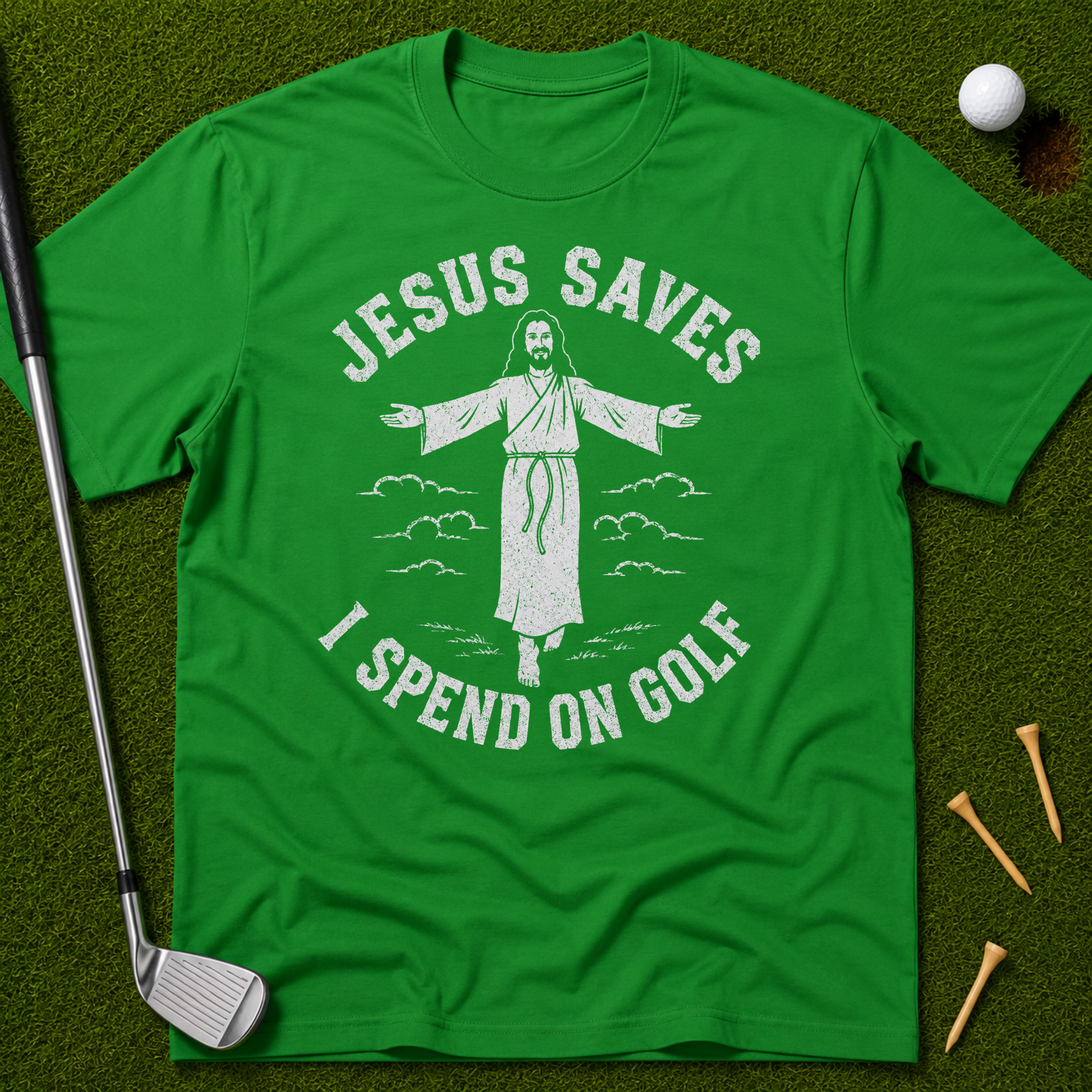 Jesus Saves I Spend On Golf T-Shirt