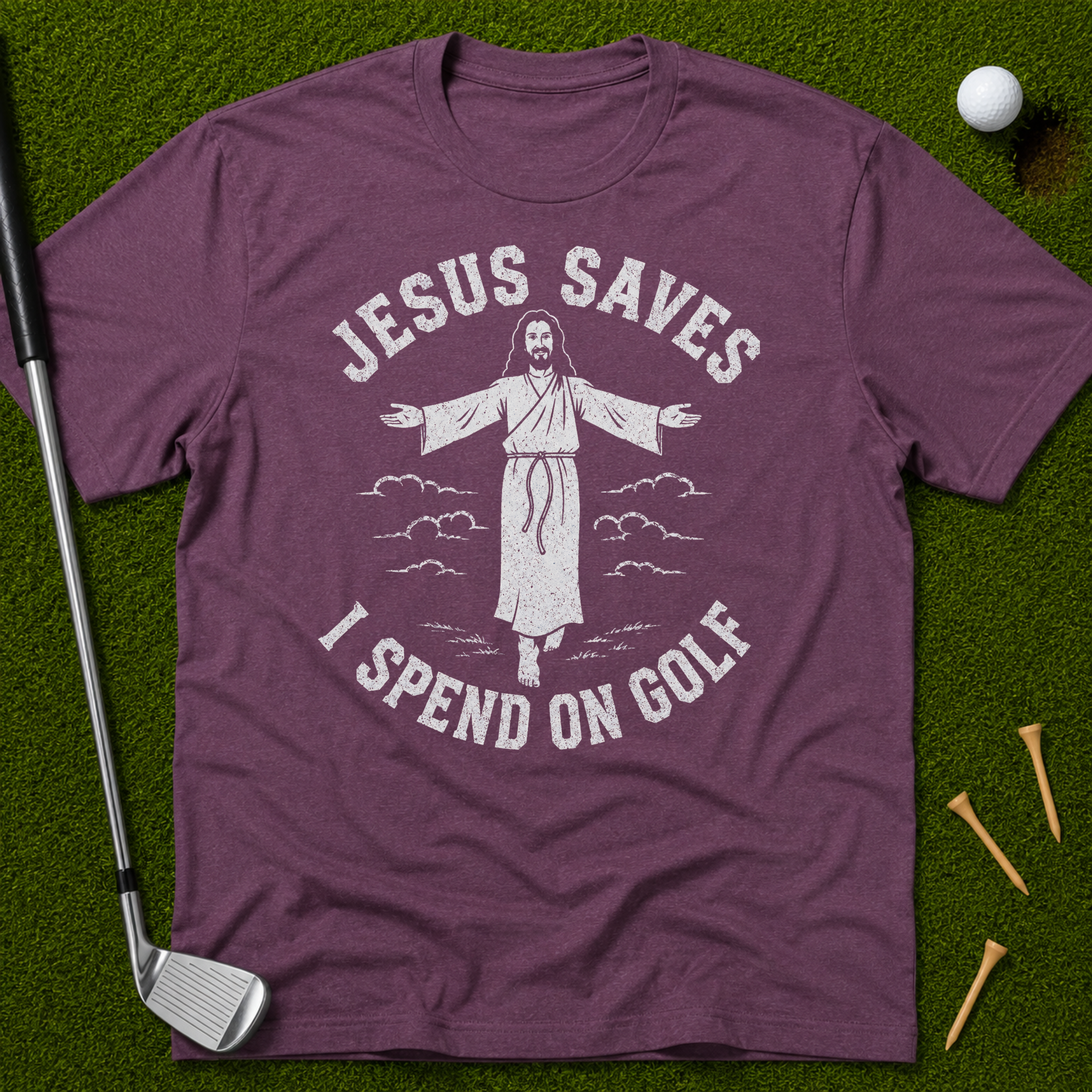 Jesus Saves I Spend On Golf T-Shirt