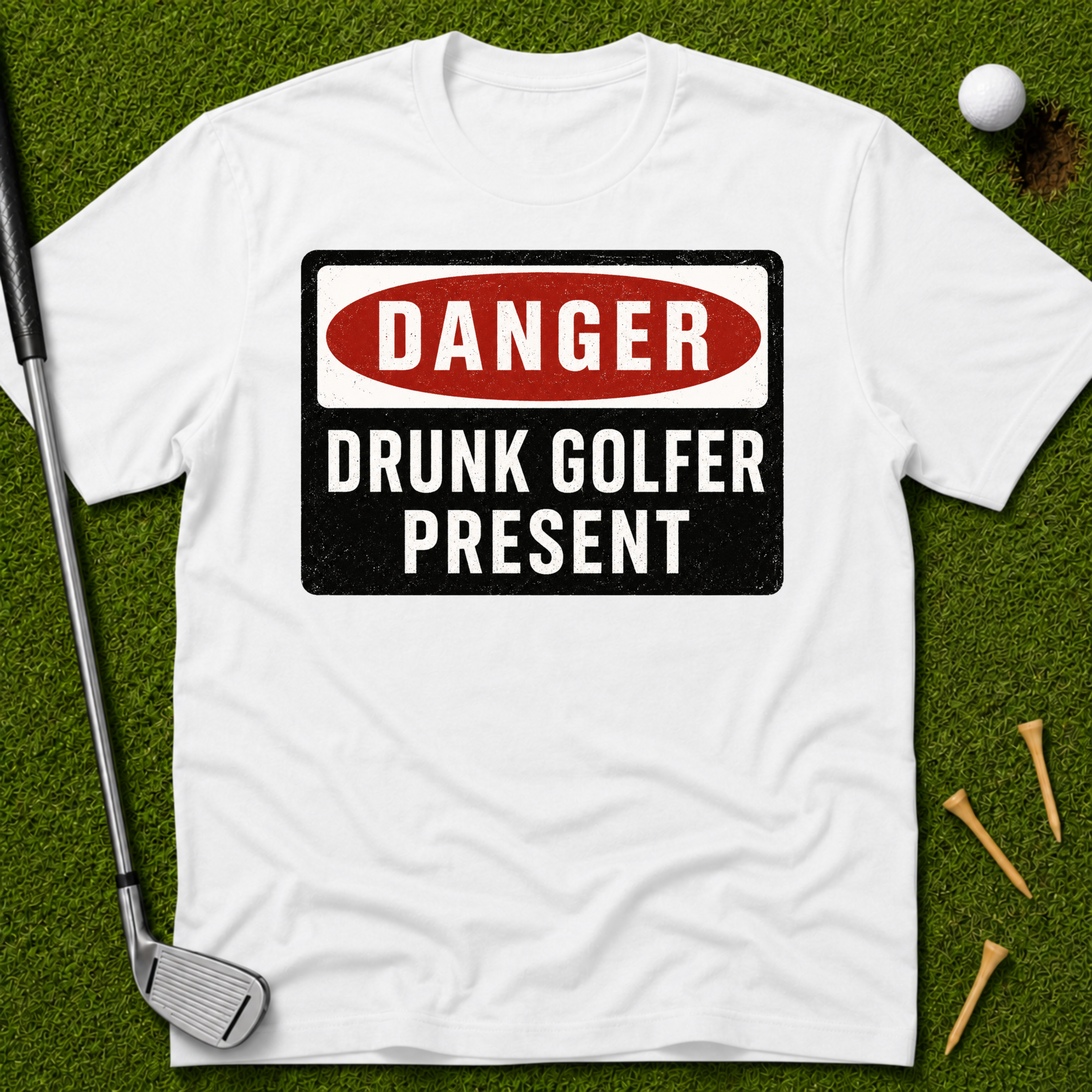 Danger: Drunk Golfer Present T-Shirt