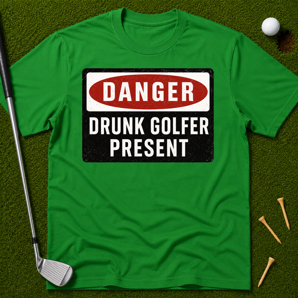 Danger: Drunk Golfer Present T-Shirt