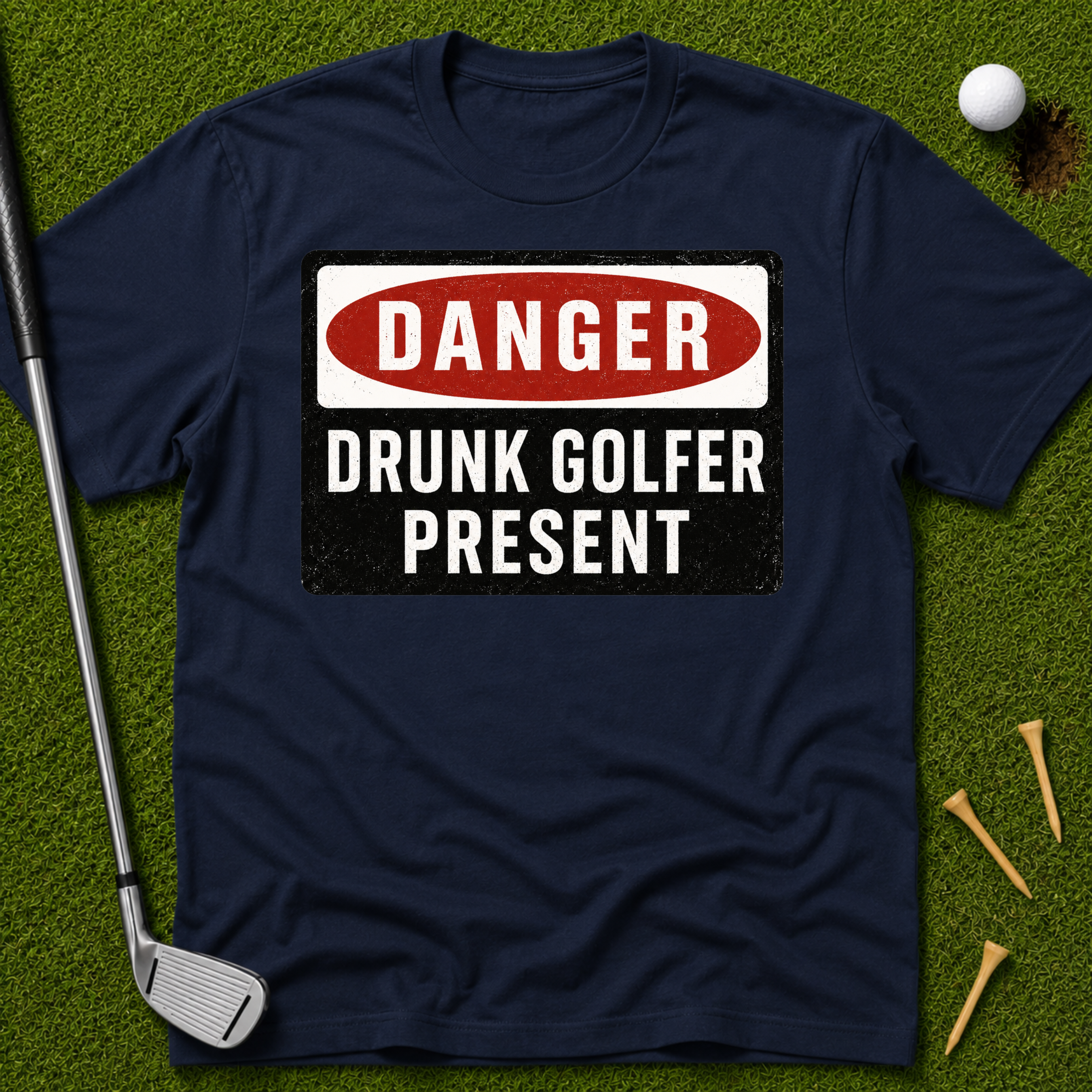 Danger: Drunk Golfer Present T-Shirt