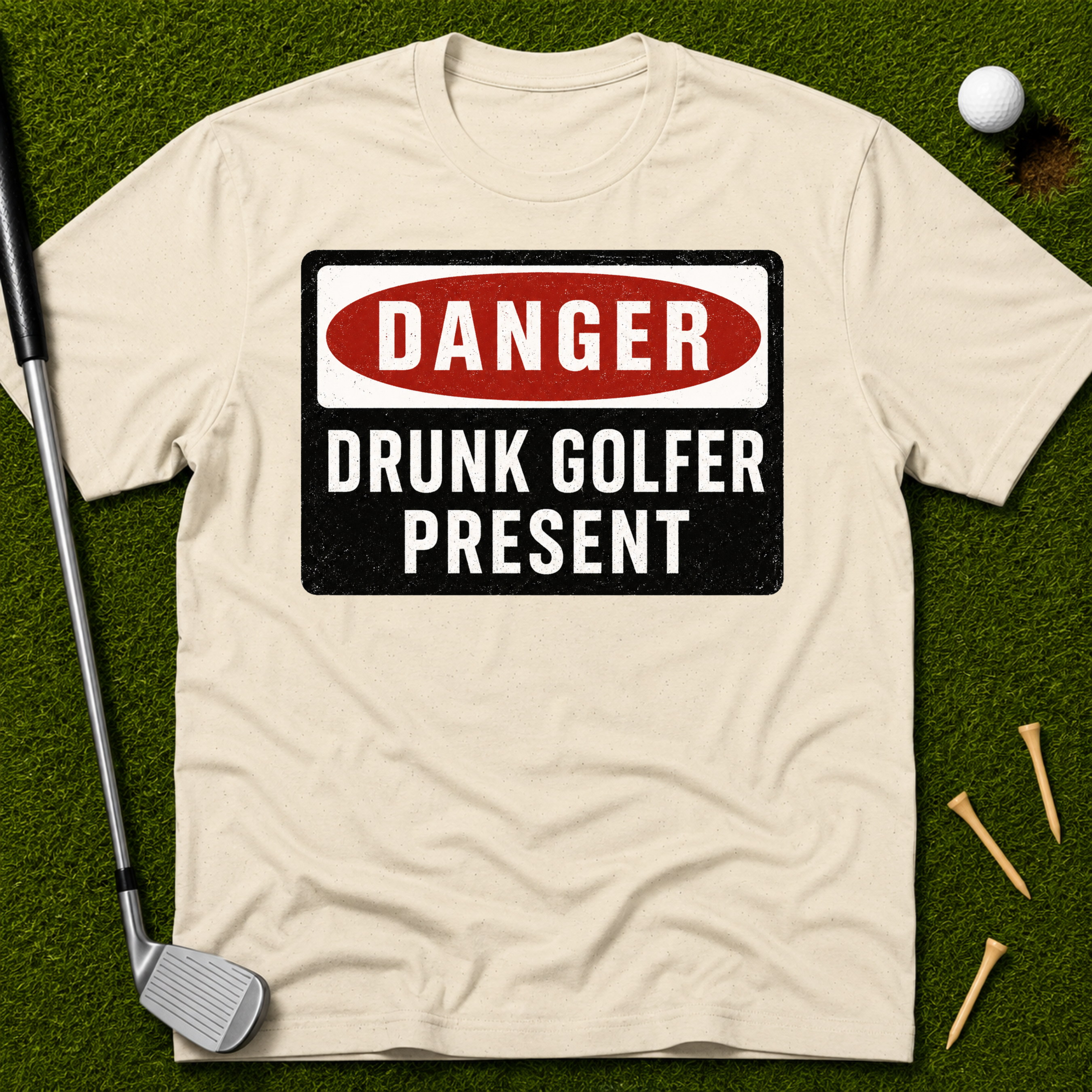 Danger: Drunk Golfer Present T-Shirt