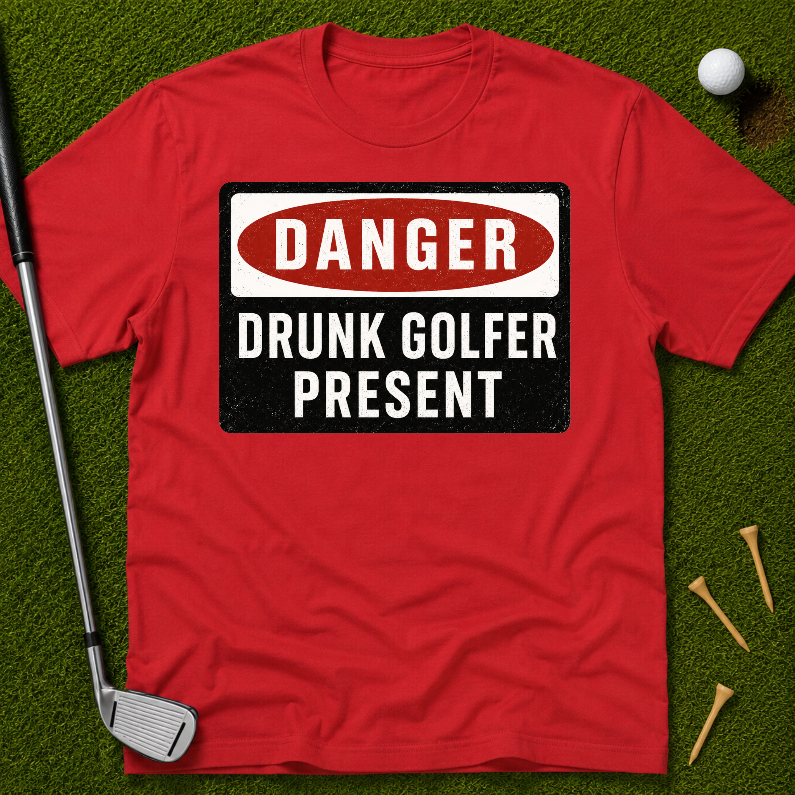 Danger: Drunk Golfer Present T-Shirt