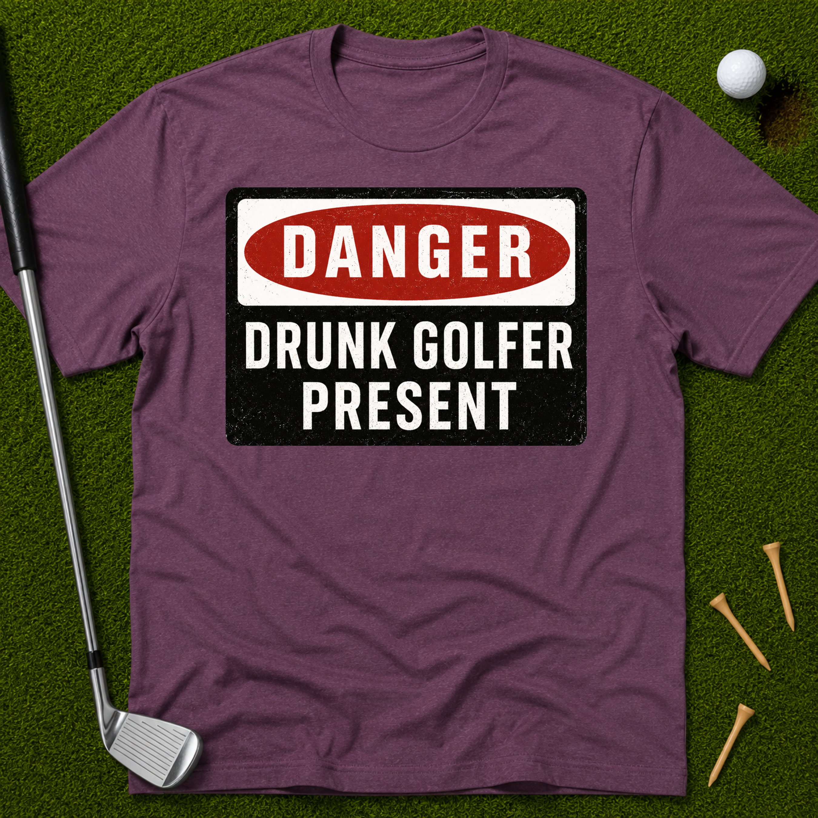 Danger: Drunk Golfer Present T-Shirt