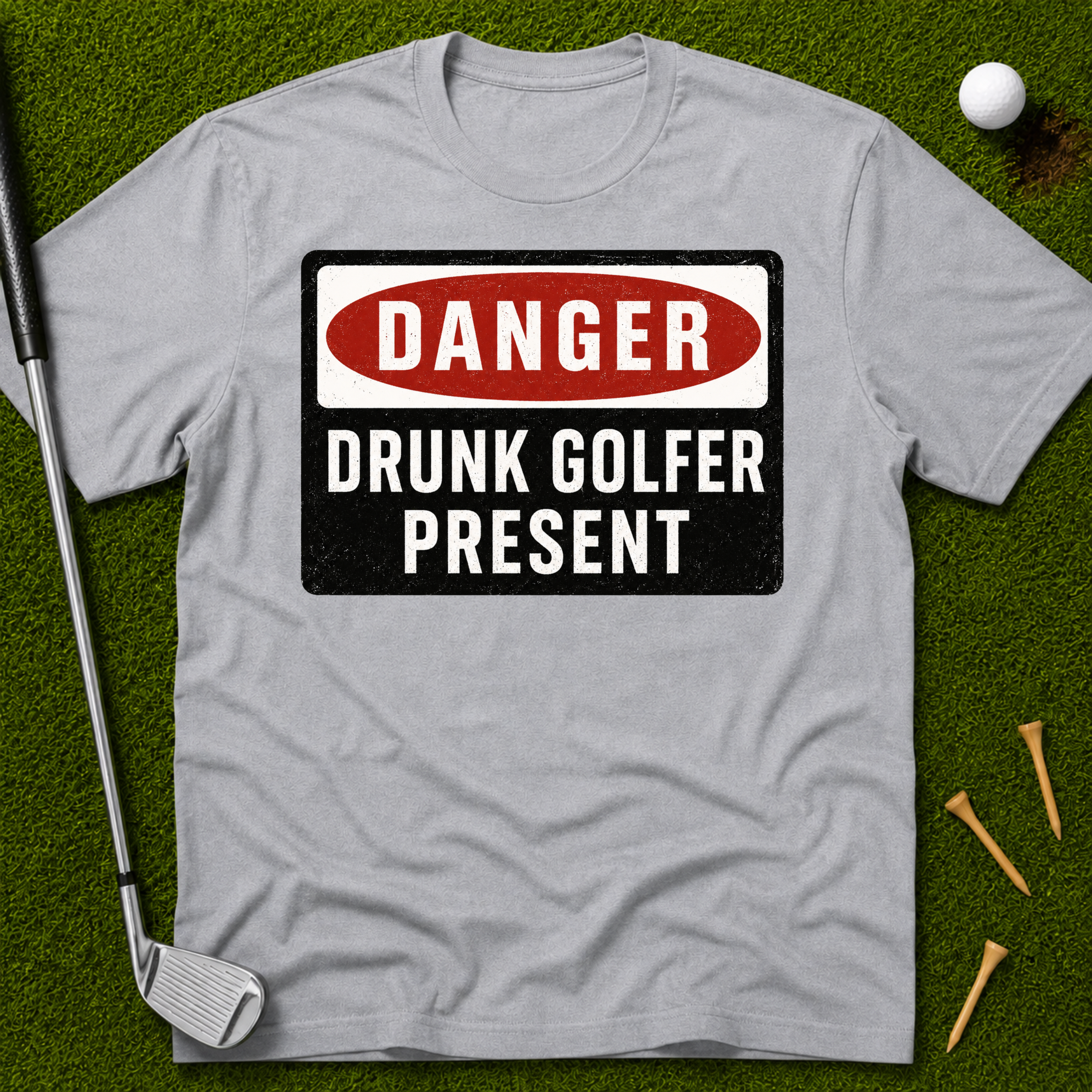 Danger: Drunk Golfer Present T-Shirt