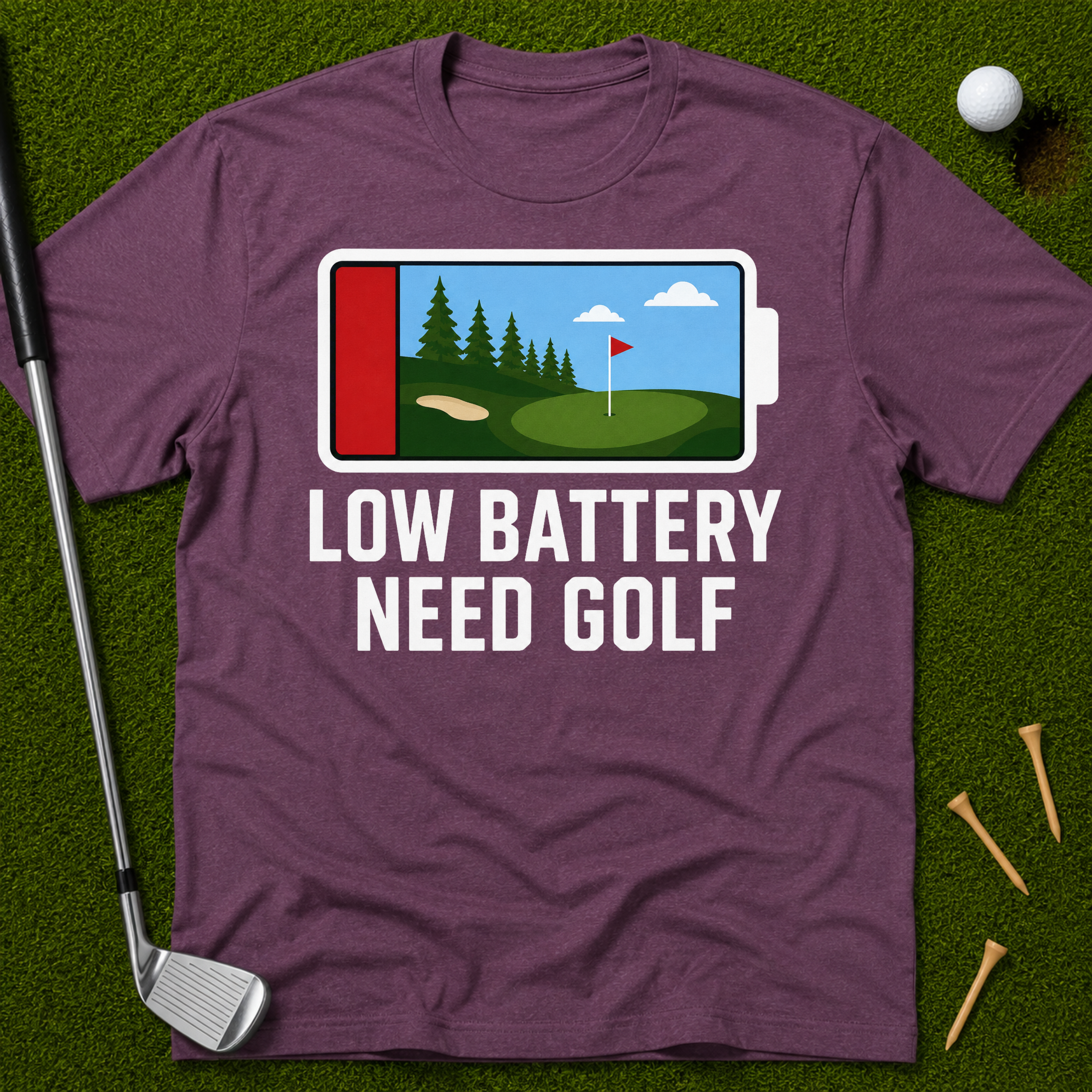 Low Battery Need Golf T-Shirt
