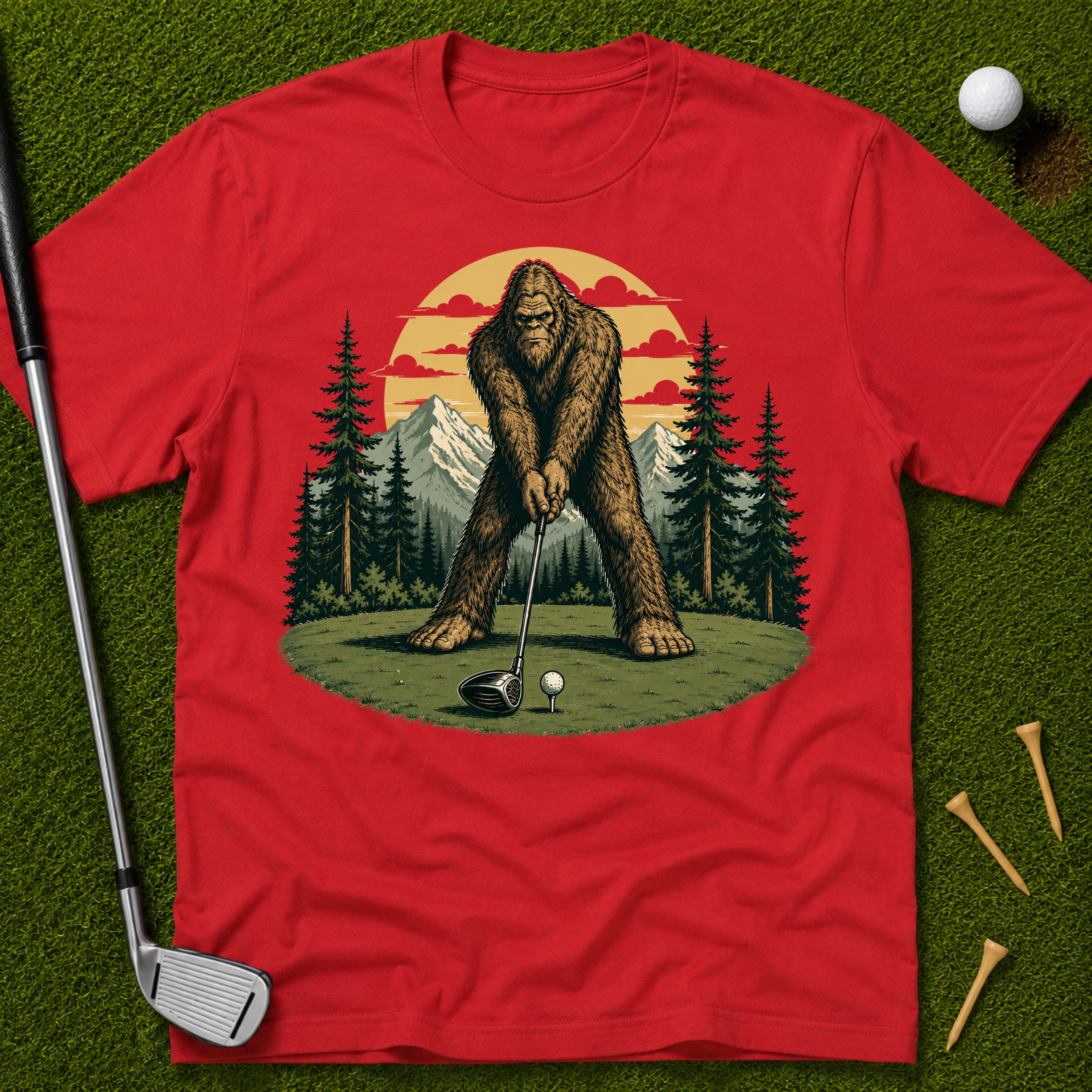 Bigfoot Teeing Off T-Shirt