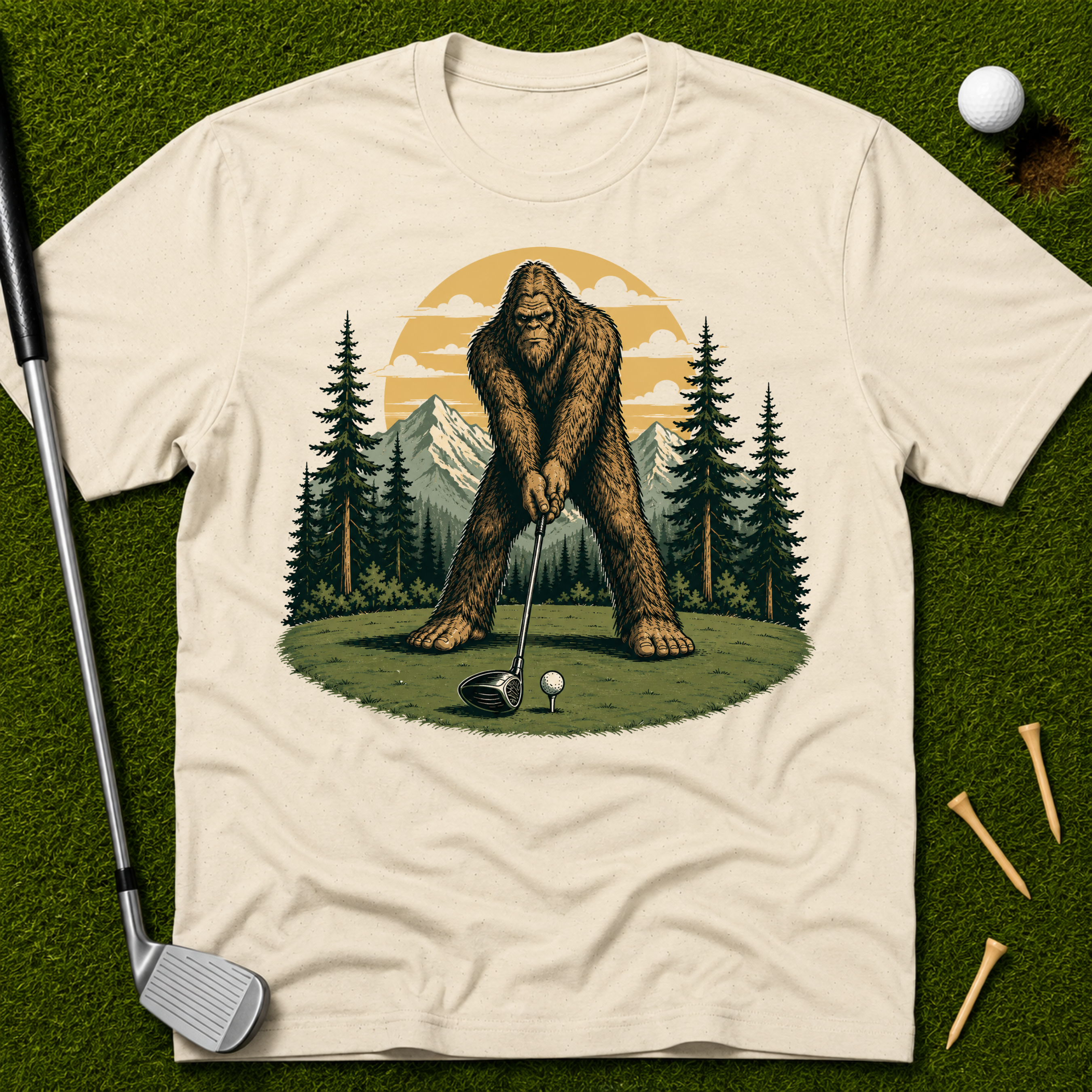 Bigfoot Teeing Off T-Shirt