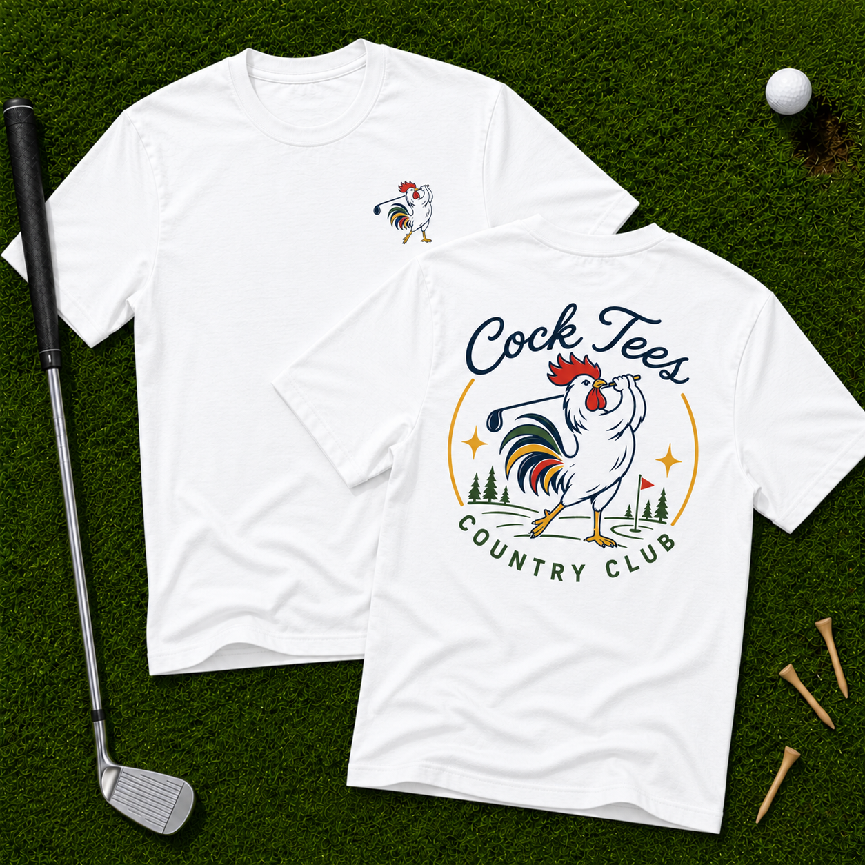 Cock Tees Country Club Two Sided Tee
