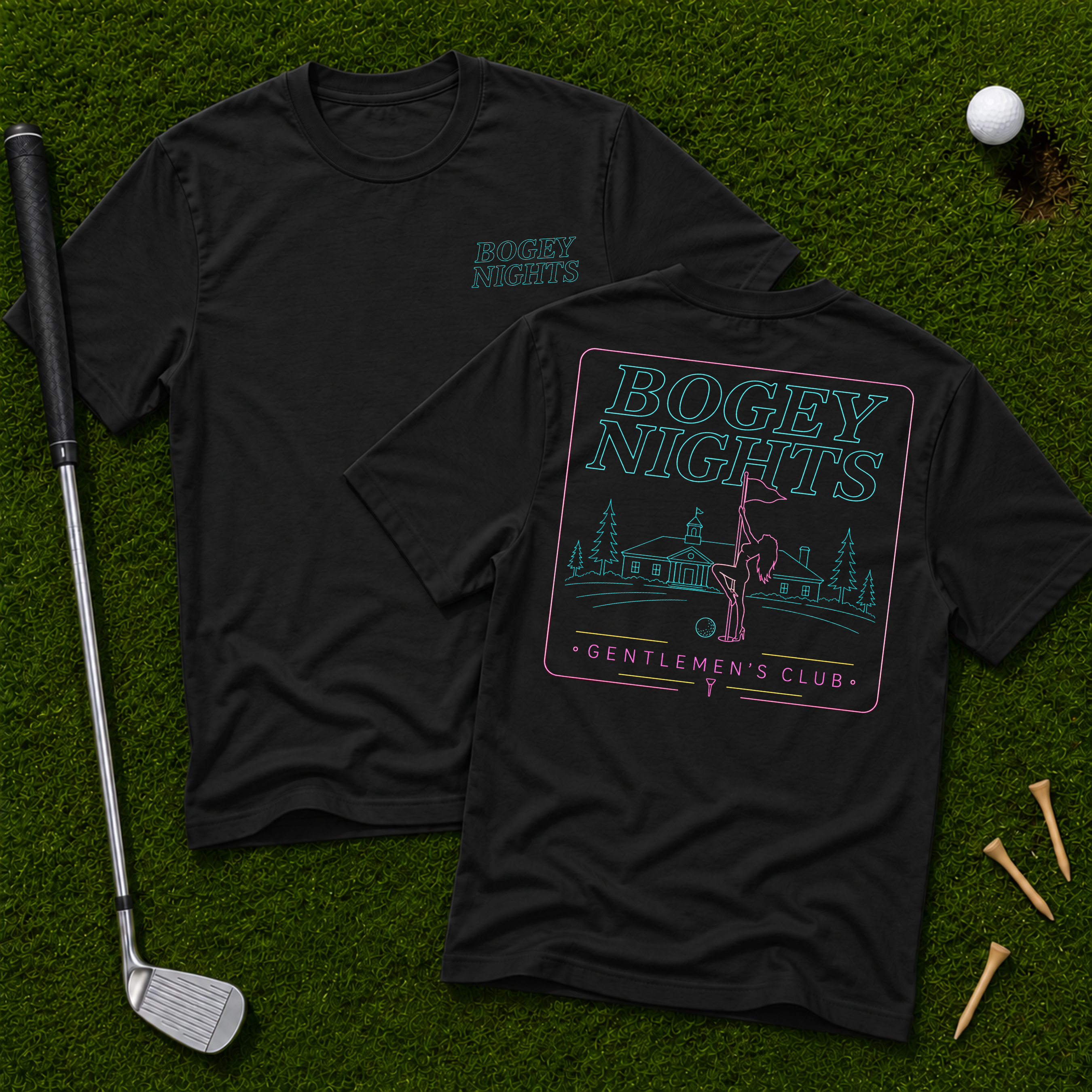 Bogey Nights Gentlemen's Club Two Sided Tee