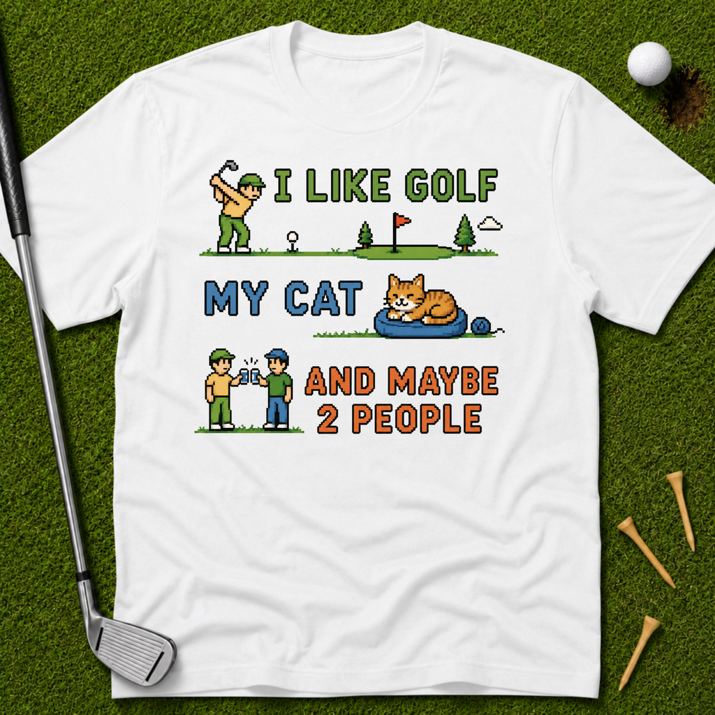 I Like Golf, My Cat And Maybe Two People T-Shirt