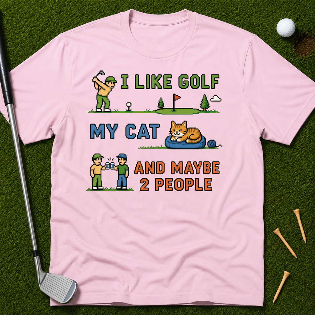 I Like Golf, My Cat And Maybe Two People T-Shirt
