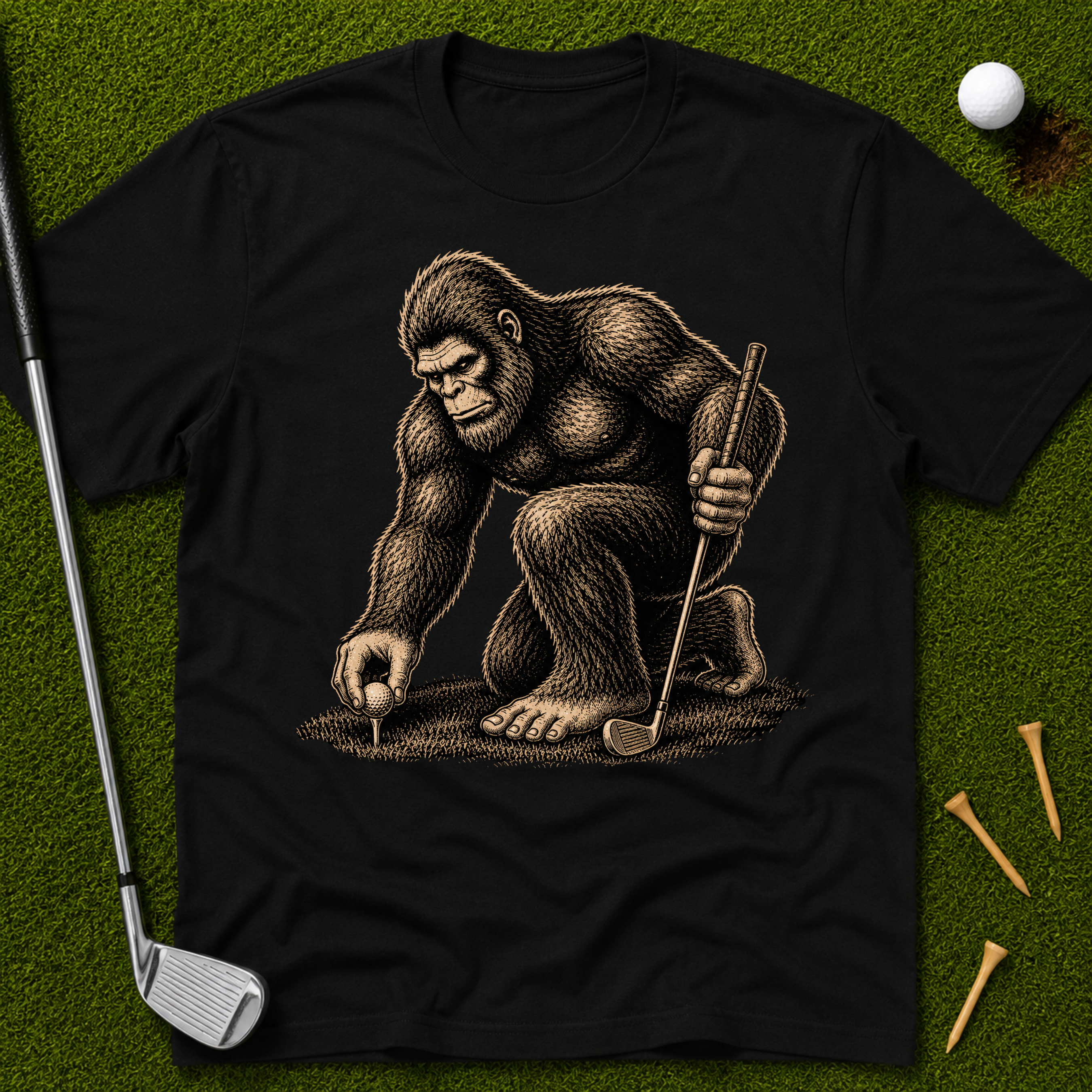Bigfoot Teeing Up T-Shirt