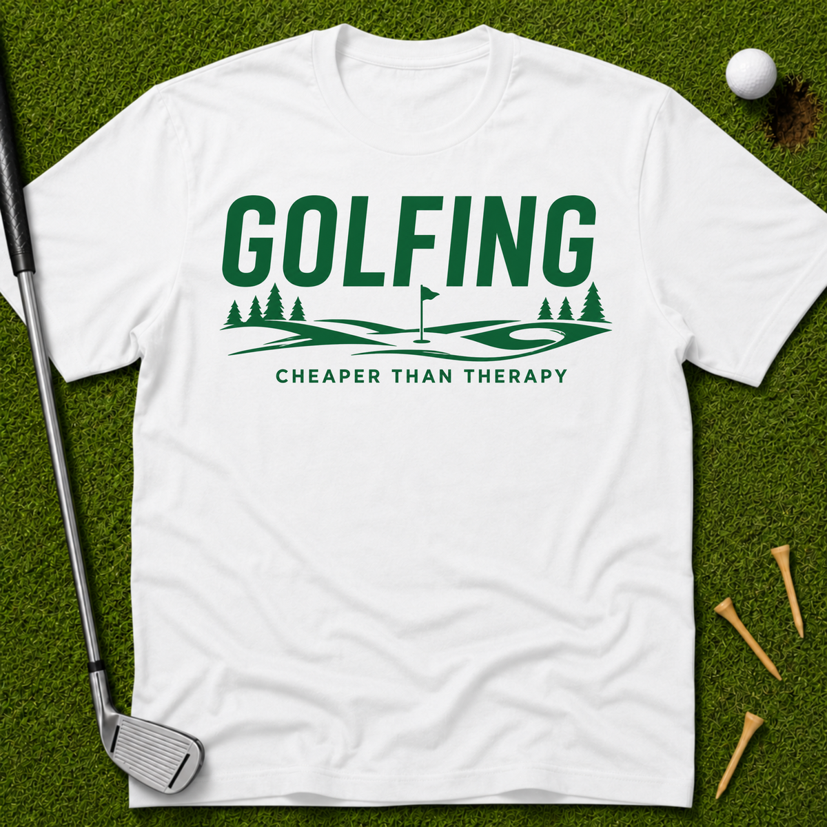Golfing: Cheaper Than Therapy T-Shirt