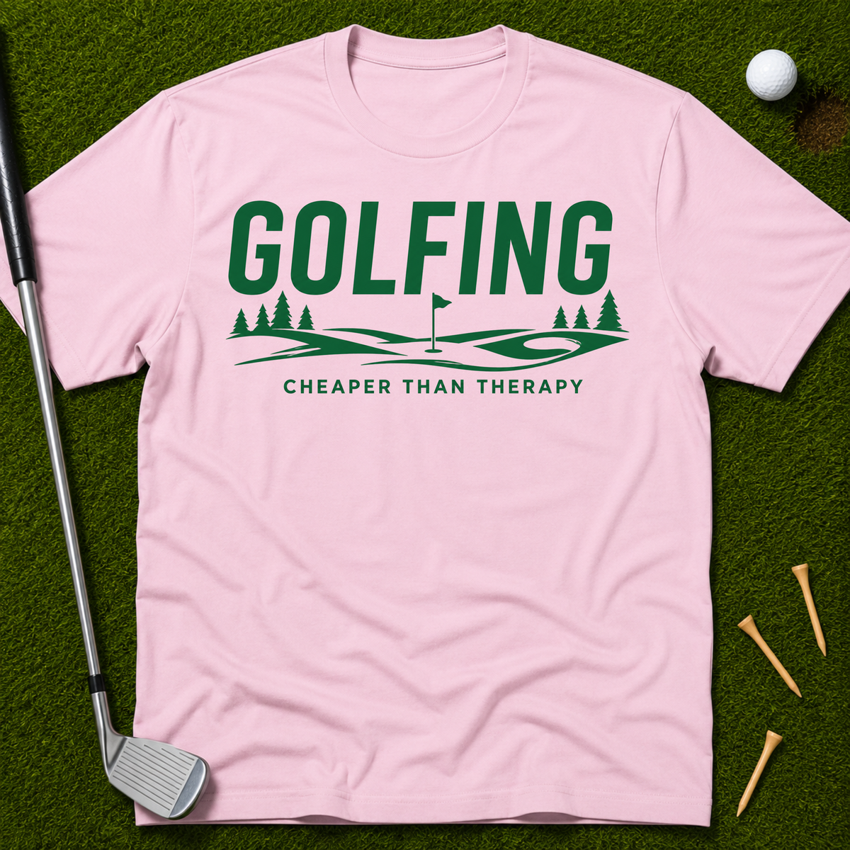 Golfing: Cheaper Than Therapy T-Shirt