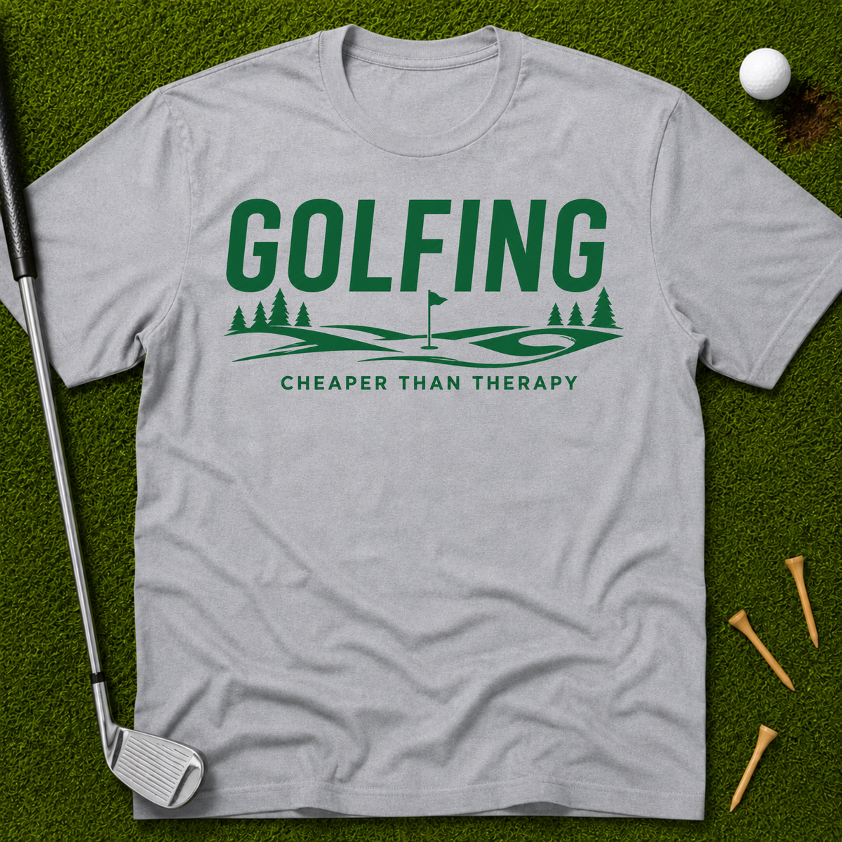 Golfing: Cheaper Than Therapy T-Shirt